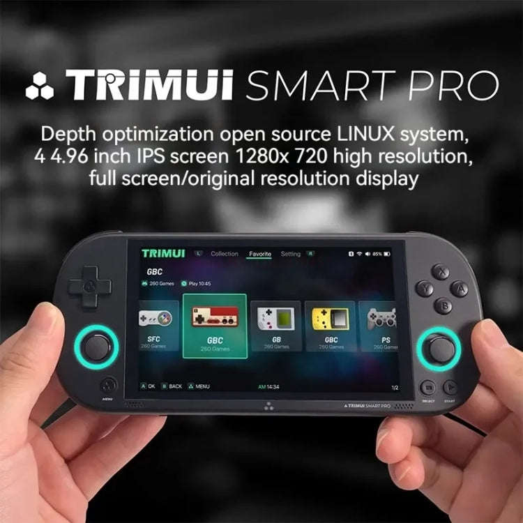 Trimui Smart Pro 4.96 Inch IPS Screen Handheld Game Console Open Source Linux System, 64G, 128G, ...