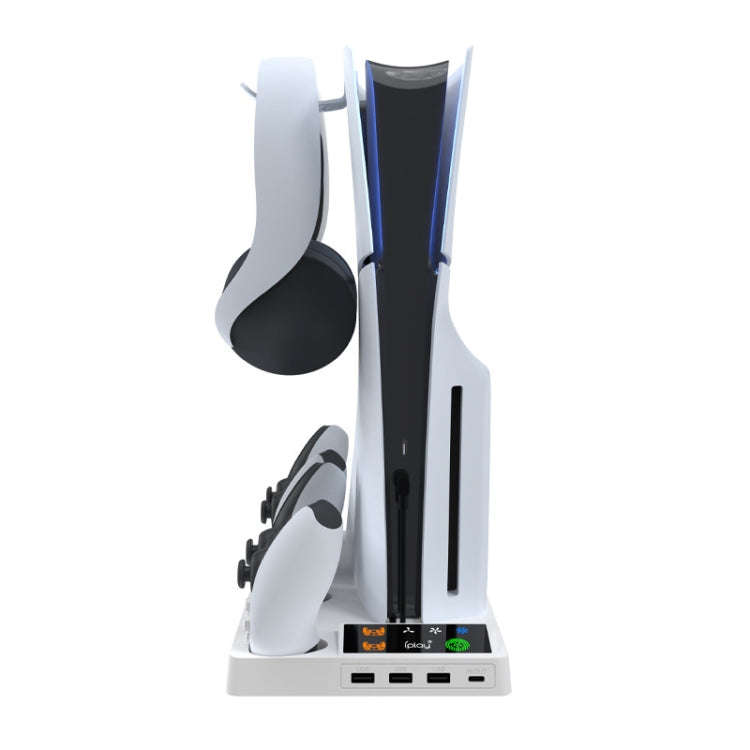 For PS5 Slim iplay HA-8006 Console Multifunctional Cooling Dock Handle Dual Charging Stand Handle...