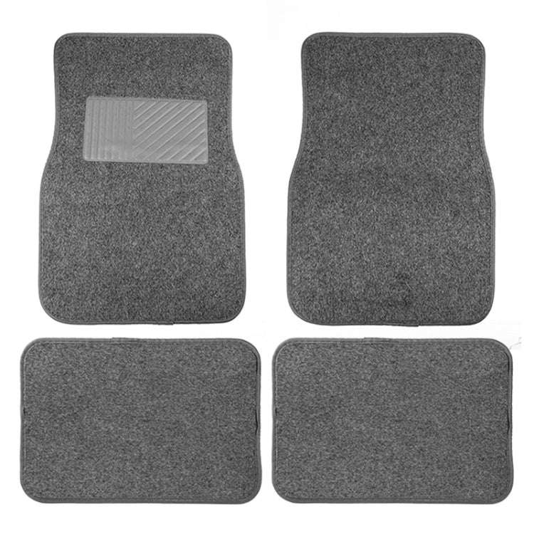 4pcs /Set Universal Car Foot Mats PVC Flocking Pads, Black, Beige, Gray
