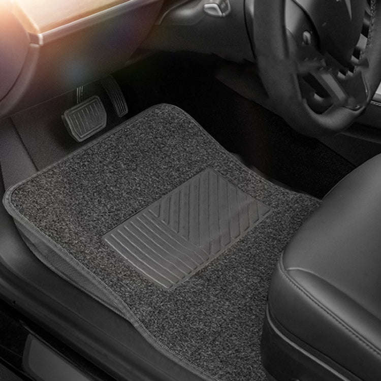 4pcs /Set Universal Car Foot Mats PVC Flocking Pads, Black, Beige, Gray