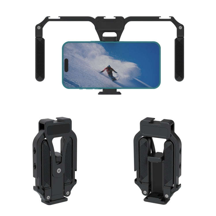 Universal Mobile Phone Gimbal Handle Stabilizer Aluminum Alloy Folding Rabbit Cage