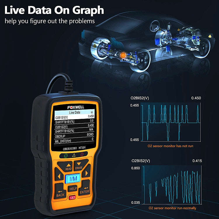 FOXWELL NT301 OBD2 Car Fault Diagnostic Instrument Live Data Code Reader Tool, FOXWELL NT301
