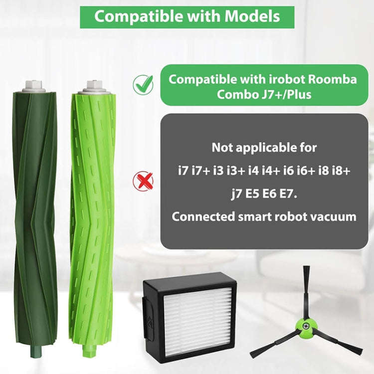 For iRobot Roomba Combo J7+ Robot Vacuum And Mop Accessories, 1set Main Brush, Filter, 2pcs Side ...