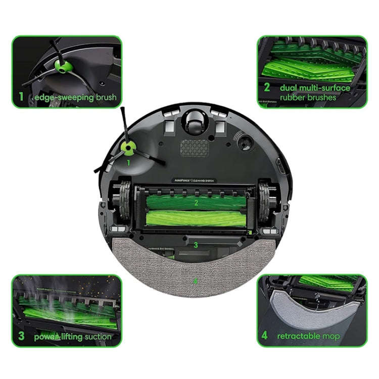 For iRobot Roomba Combo J7+ Robot Vacuum And Mop Accessories, 1set Main Brush, Filter, 2pcs Side ...