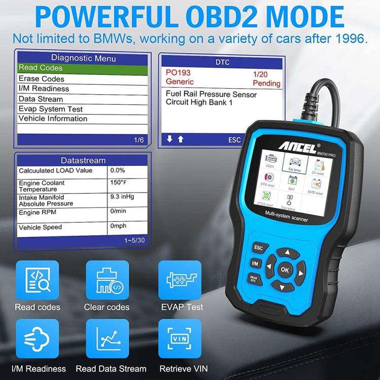 ANCEL BM700 Upgraded Version For BMW Full System Diagnostic OBDII Tester Maintenance And Resettin...