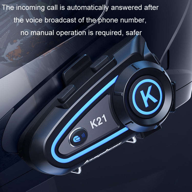 KUQIBAO Motorcycle Helmet Long-lasting Waterproof Bluetooth-compatible Headset with Light, K21