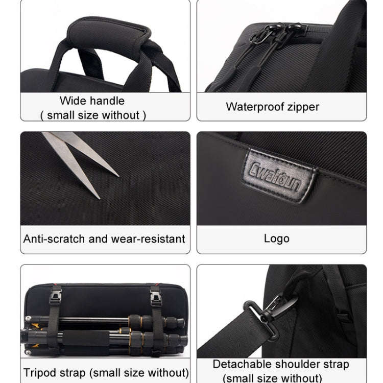 Cwatcun D109 Portable Casual Waterproof Multi-Function Camera Storage Photography Bag, Small Blac...
