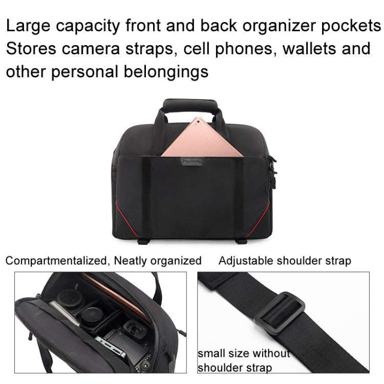 Cwatcun D109 Portable Casual Waterproof Multi-Function Camera Storage Photography Bag, Small Blac...