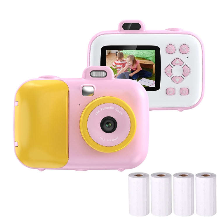 2.4-Inch Smart Digital Kids Thermal Printing Camera With Printing Paper, 503J Pink Fixed Focus, 5...