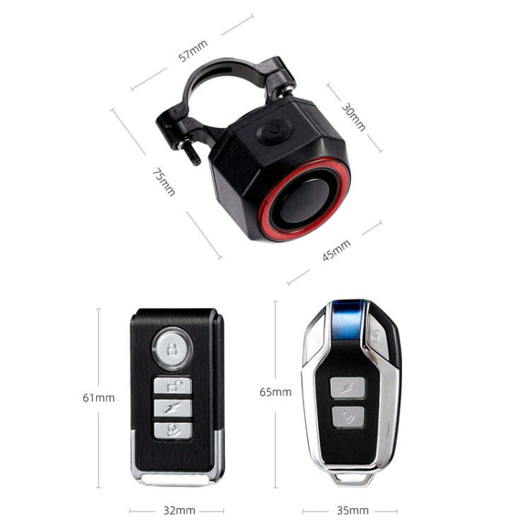 Bicycle Smart Taillight Anti-theft Alarm Brake Warning Light, WL03C Remote Control, WL03C Set + S...