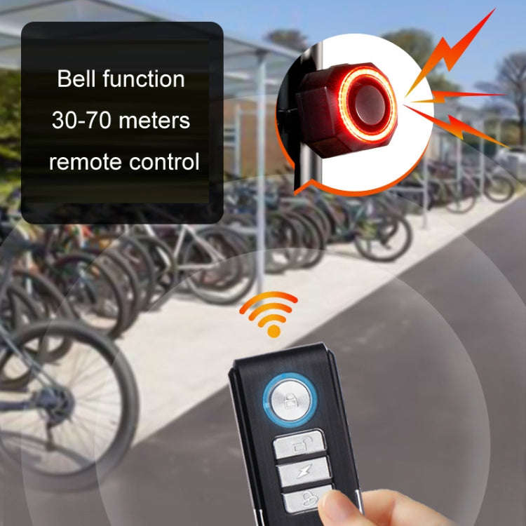 Bicycle Smart Taillight Anti-theft Alarm Brake Warning Light, WL03C Remote Control, WL03C Set + S...