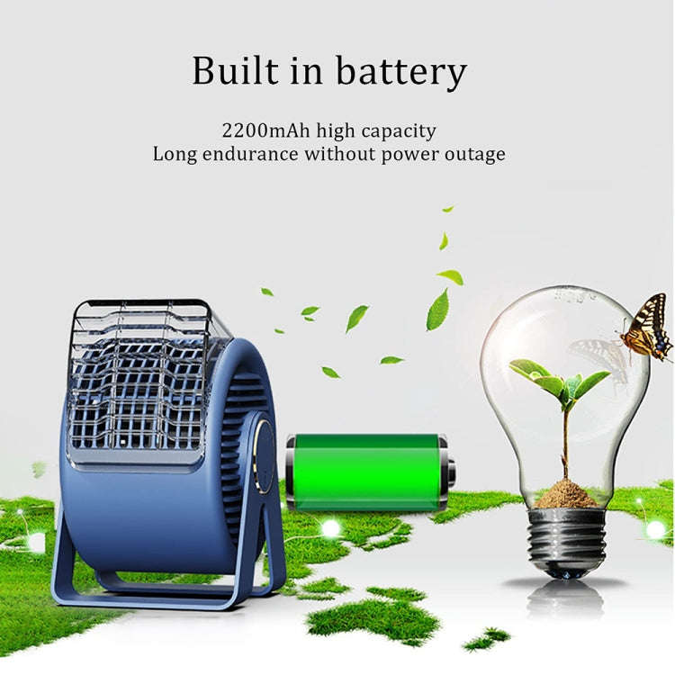 F7 Snail-shaped Desktop Mini Portable Bladeless Air Circulation Fan, F7 (White), F7 (Blue)