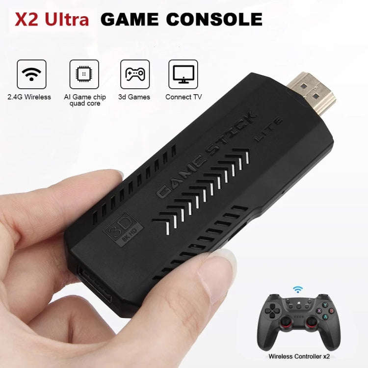 X2 Ultra Video Game Stick Console With 2.4G Double Wireless Controller, 64GB, 128GB, 256GB