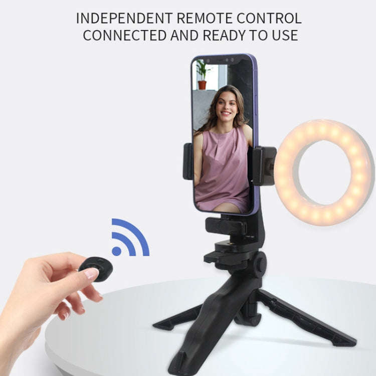 3.5mm Receiver Wireless Lavalier Microphone 9-inch Fill Light Tripod Set for Live Photography, Si...