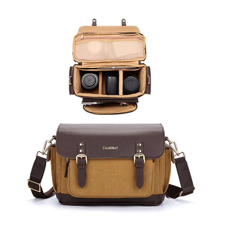 Vintage Waterproof Canvas Bag DSLR Camera Photo Bag, Cwatcun D127 Single Shoulder