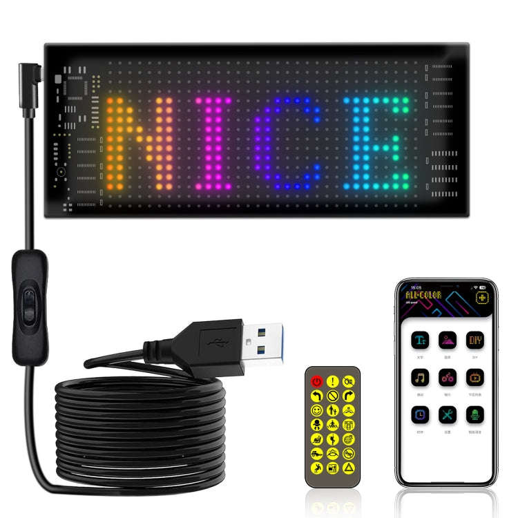 Car Flexible Display Advertising Screen APP Bluetooth Smart Screen, 7x17.3cm16 x 32 LEDs), 9.2...