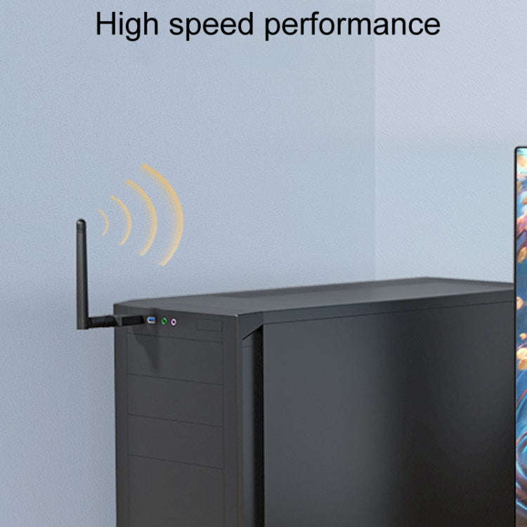 JINGHUA N5 Dual Band Driverless High Gain Antenna USB Wireless Network Card, Antenna Model 600M