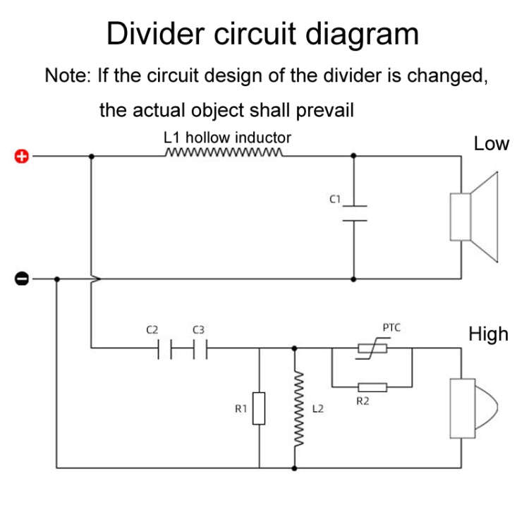 WEAH-2606 High And Low 2-Way Audio Crossover Hi-Fi Speaker Conversion Divider