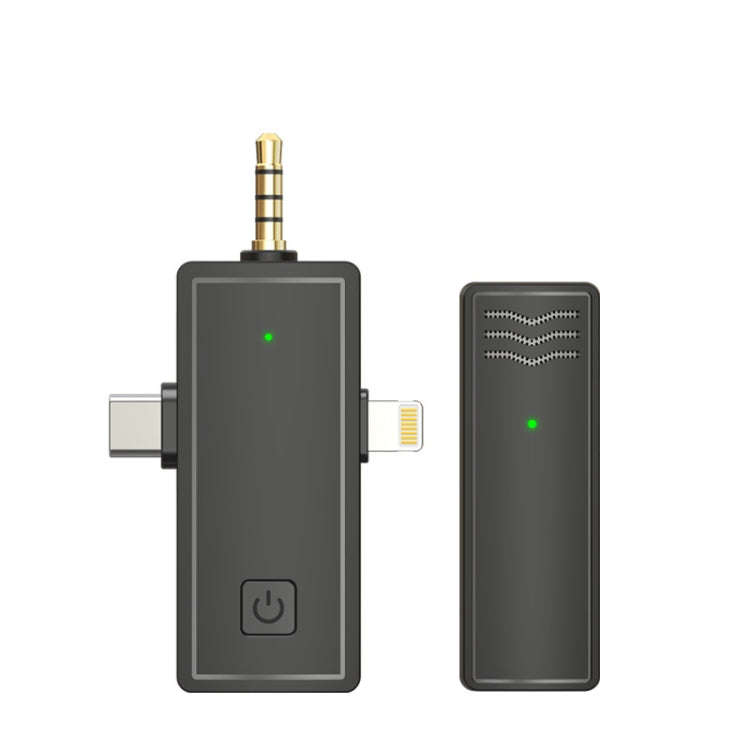 3 In 1 Wireless Lavalier Microphone For iPhone Type-C / USB-C 3.5mm Jack Smartphone SLR Camera PC