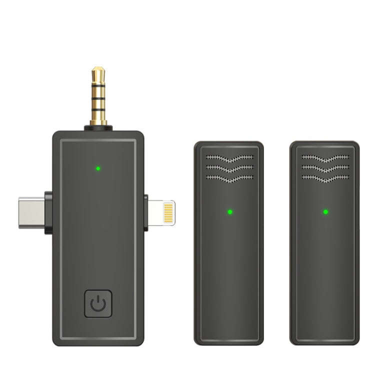 3 In 1 Wireless Lavalier Microphone For iPhone Type-C / USB-C 3.5mm Jack Smartphone SLR Camera PC