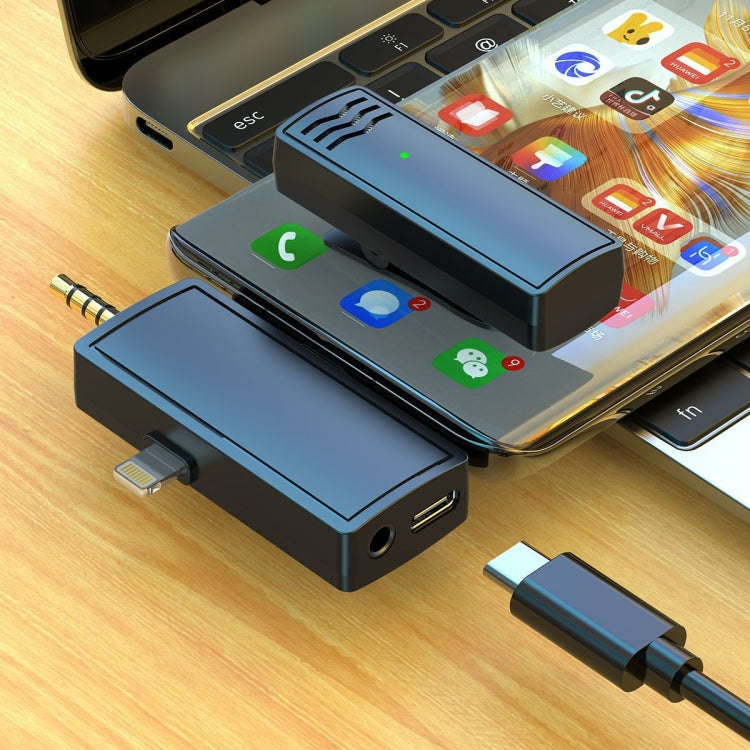 3 In 1 Wireless Lavalier Microphone For iPhone Type-C / USB-C 3.5mm Jack Smartphone SLR Camera PC