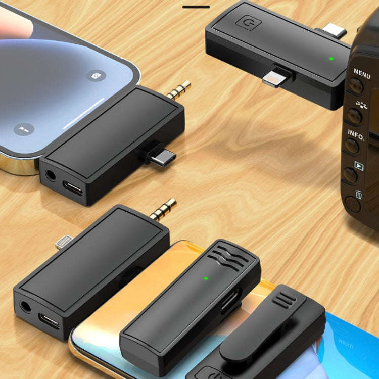 3 In 1 Wireless Lavalier Microphone For iPhone Type-C / USB-C 3.5mm Jack Smartphone SLR Camera PC