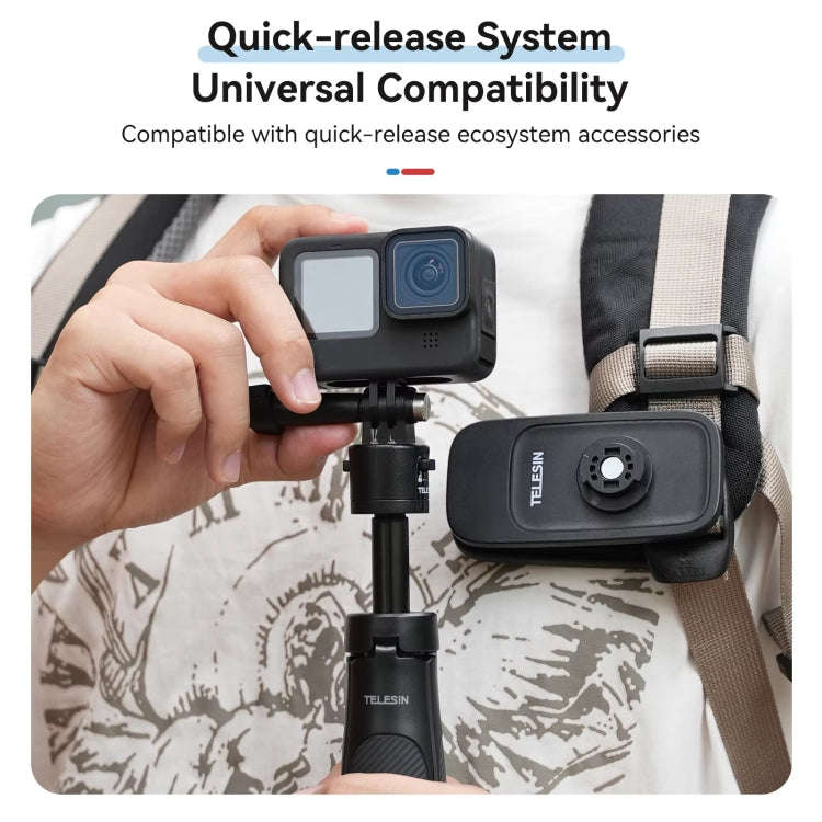 TELESIN Mini Selfie Stick Quick Release Tripod 15-40cm for DJI, Insta360, GoPro and Other Action ...