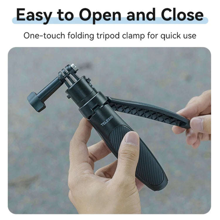 TELESIN Mini Selfie Stick Quick Release Tripod 15-40cm for DJI, Insta360, GoPro and Other Action ...