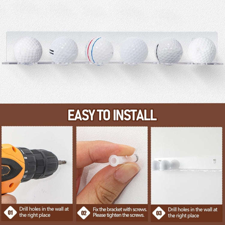 Acrylic Golf Ball Table Tennis Wall Display Rack, 132-1, 132-2