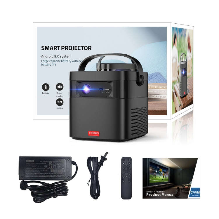 TOUMEI M2 Built-In Large Capacity Battery Outdoor Projector Handheld Portable Projection, US Plug...