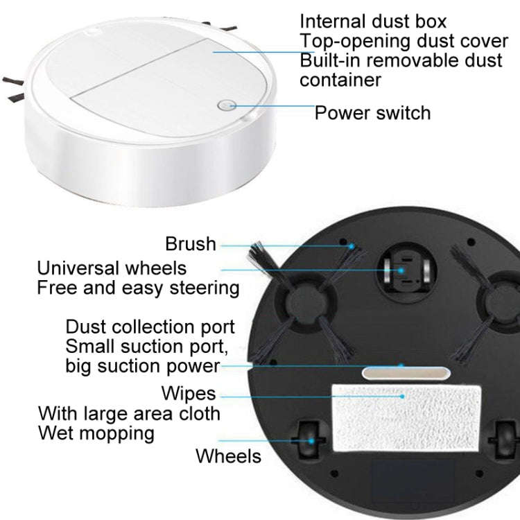 Intelligent Sweeper Robot Home Automatic 3 In 1 Integrated Cleaning Machine Vacuum Cleaner, Batte...