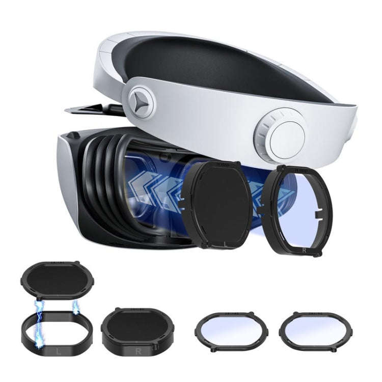 DEVASO For PlayStation VR 2 6 In 1 Magnetic Glasses Anti-Scratch Protective Cover, 6 In 1
