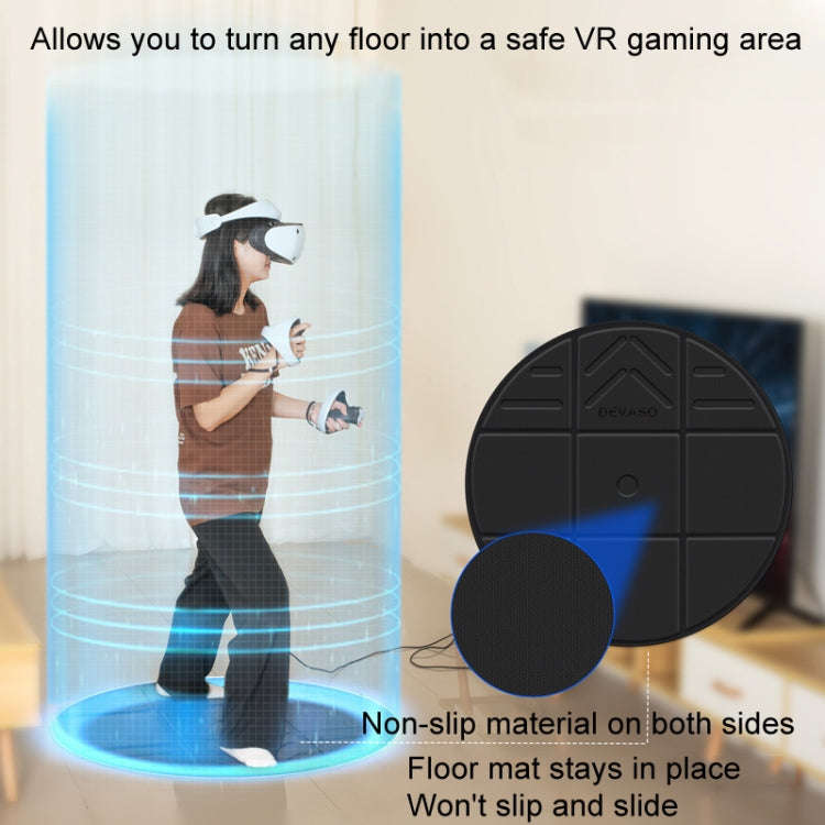 DEVASO VR Glasses Sport Game Simulation Floor Mat, Black