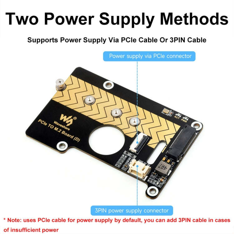 Waveshare For Raspberry Pi 5 PCIe To M.2 Adapter Board Support NVMe Protocol, 27709