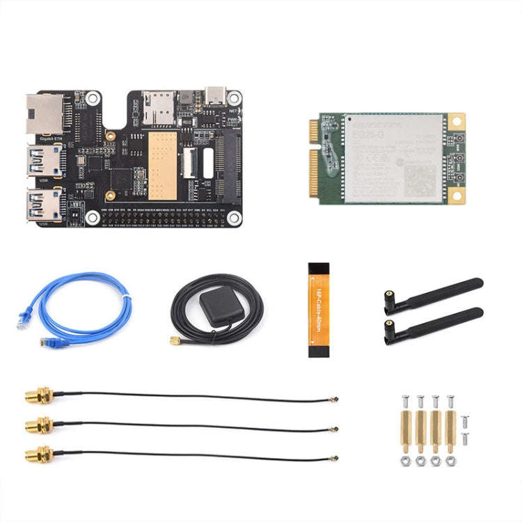 Waveshare For Raspberry Pi 5 PCIe to MiniPCIe / Gigabit Ethernet / USB 3.2 Gen1 HAT