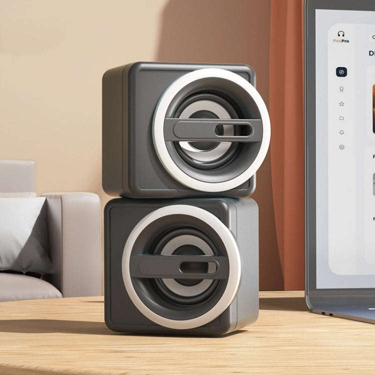 K1 Mini Desktop Computer Wired Speakers USB Subwoofer Speaker, Standard Edition White, Standard E...