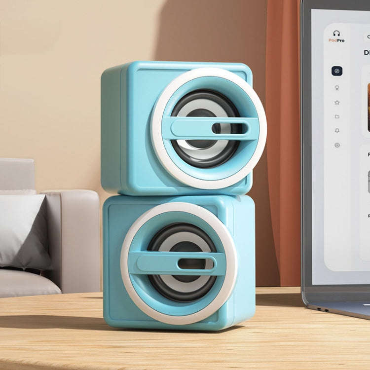 K1 Mini Desktop Computer Wired Speakers USB Subwoofer Speaker, Standard Edition White, Standard E...