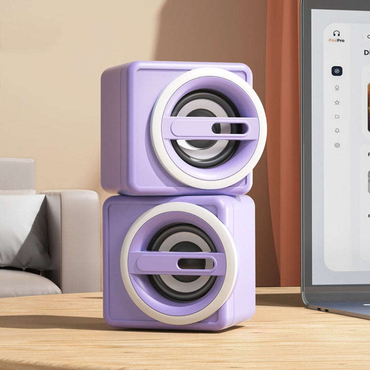 K1 Mini Desktop Computer Wired Speakers USB Subwoofer Speaker, Standard Edition White, Standard E...