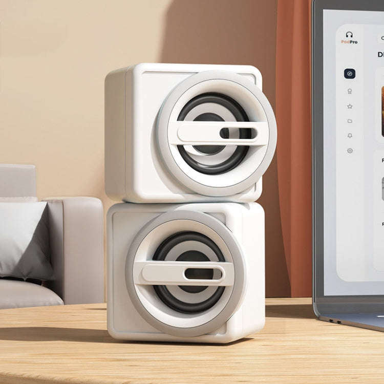 K1 Mini Desktop Computer Wired Speakers USB Subwoofer Speaker, Standard Edition White, Standard E...