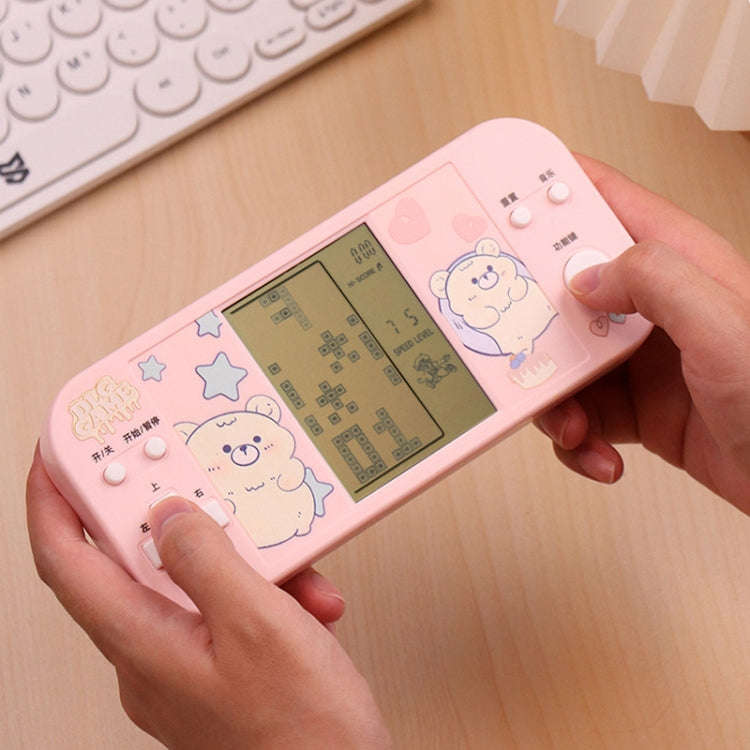 4.1 Inch Cartoon Big Screen Handheld Electronic Game Machine Kids Game Console Toy, Vertical Pink...