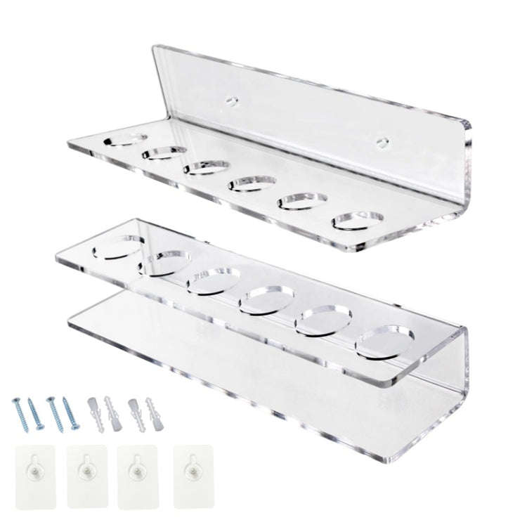 2pcs / Set Acrylic Billiard Cue Wall Mount Bracket Holds 6pcs Billiard Cues, YX134