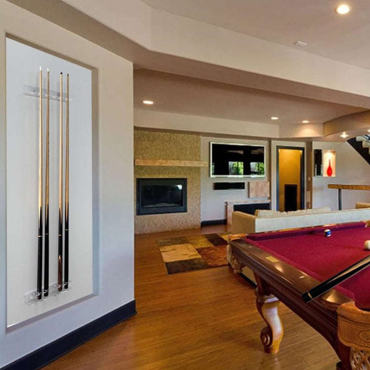 2pcs / Set Acrylic Billiard Cue Wall Mount Bracket Holds 6pcs Billiard Cues, YX134