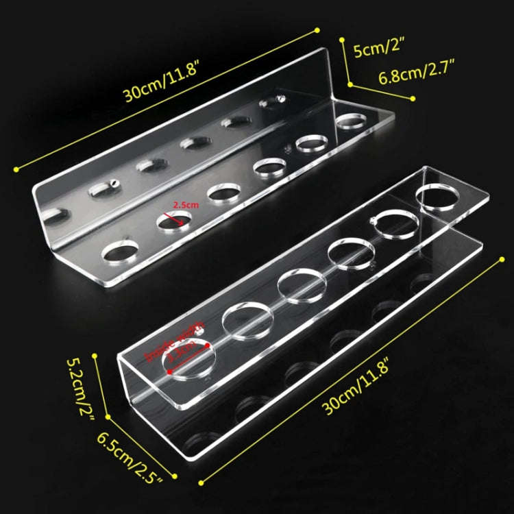 2pcs / Set Acrylic Billiard Cue Wall Mount Bracket Holds 6pcs Billiard Cues, YX134