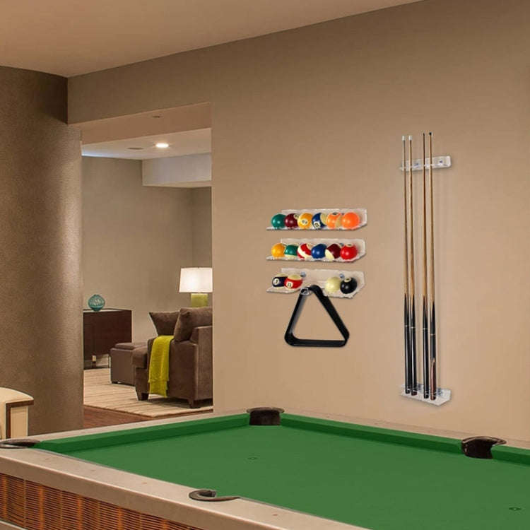 2pcs / Set Acrylic Billiard Cue Wall Mount Bracket Holds 6pcs Billiard Cues, YX134