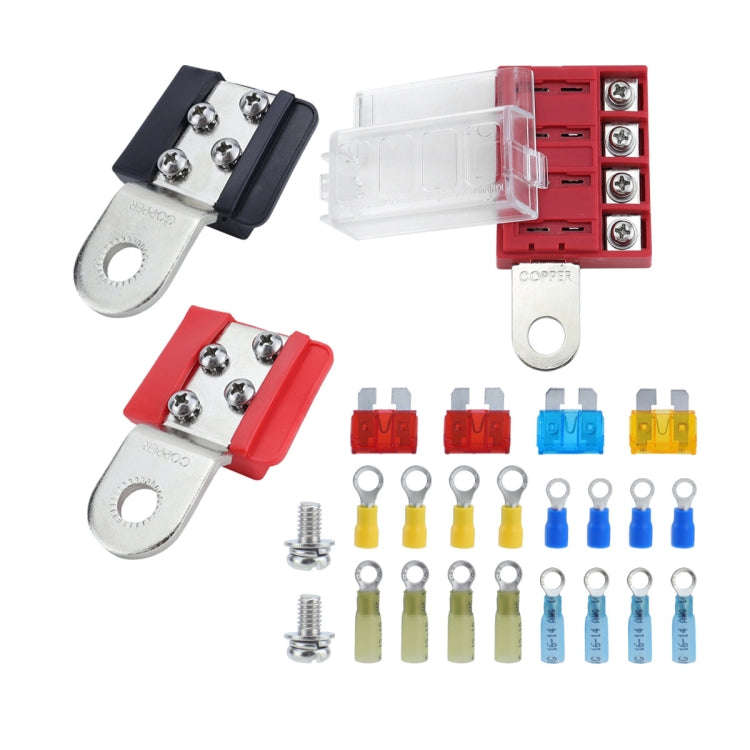 4-way RV Yacht Flame Retardant Waterproof Battery Terminal Fuse Block, One, Two