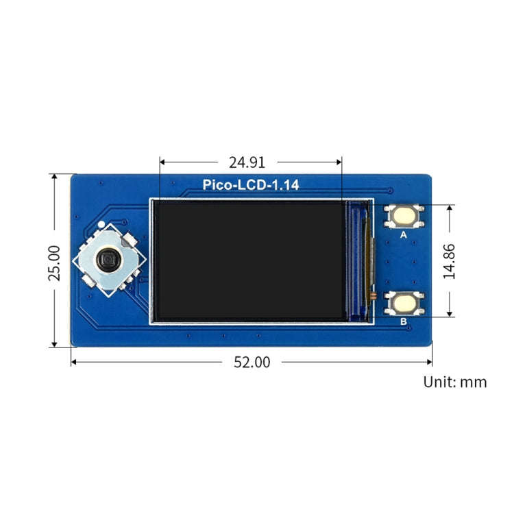 Waveshare 19340 For Raspberry Pi Pico 1.14inch 65K Colors LCD Display Module, 1.14inch LCD