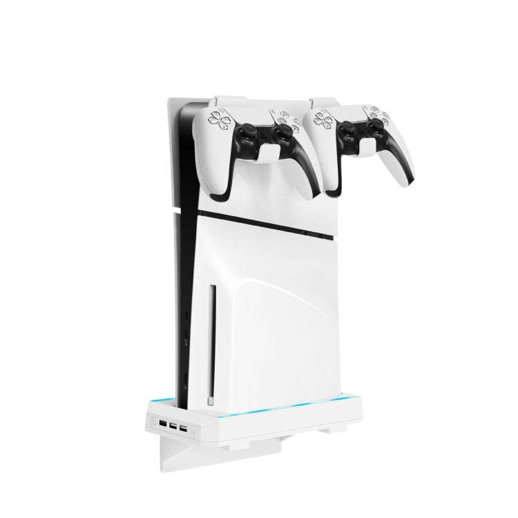 For PS5 Slim Console Wall-mounted Storage Rack With 3 USB2.0 Ports, Wall-mounted  Rack