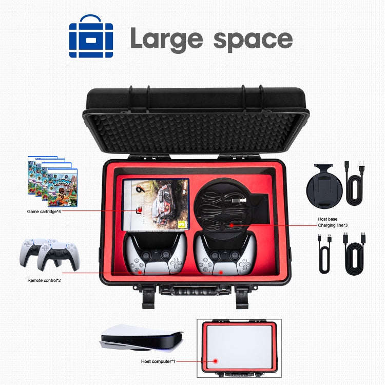 DEVASO Game Console Storage Box Hard-shell Waterproof Handheld Case, For PS5