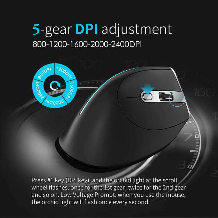 ZELOTES F36 9-Keys Vertical Grip Ergonomic Programming Dual Bluetooth + 2.4G Wireless Mouse, F36 ...