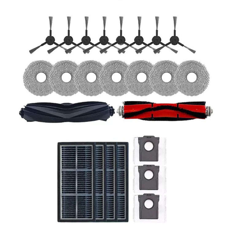 For Dreame X30 / X30 Pro Robot Vacuum Cleaner Replacement Parts, Rubber Brush, 2pcs Side Brush, R...